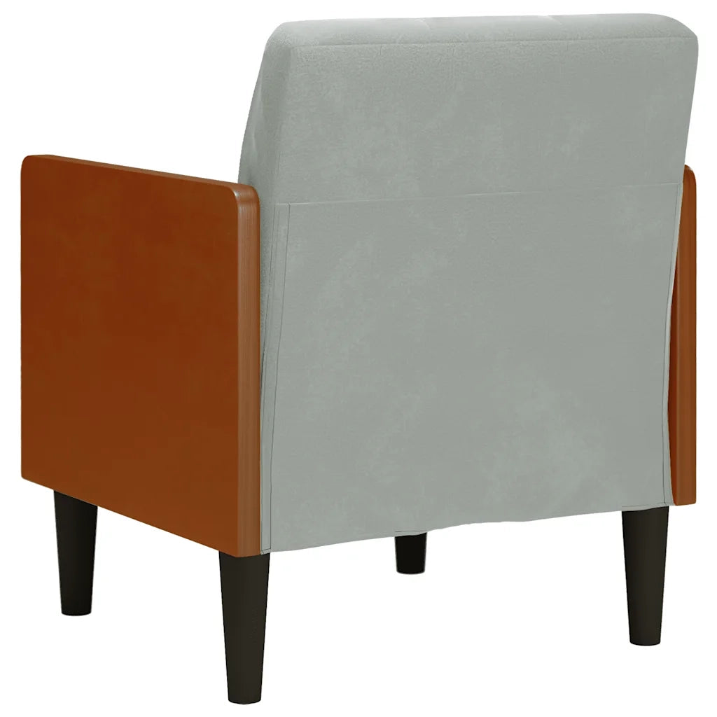 Divano Sedia con Braccioli Grigio Chiaro 55 cm in Velluto 4100595