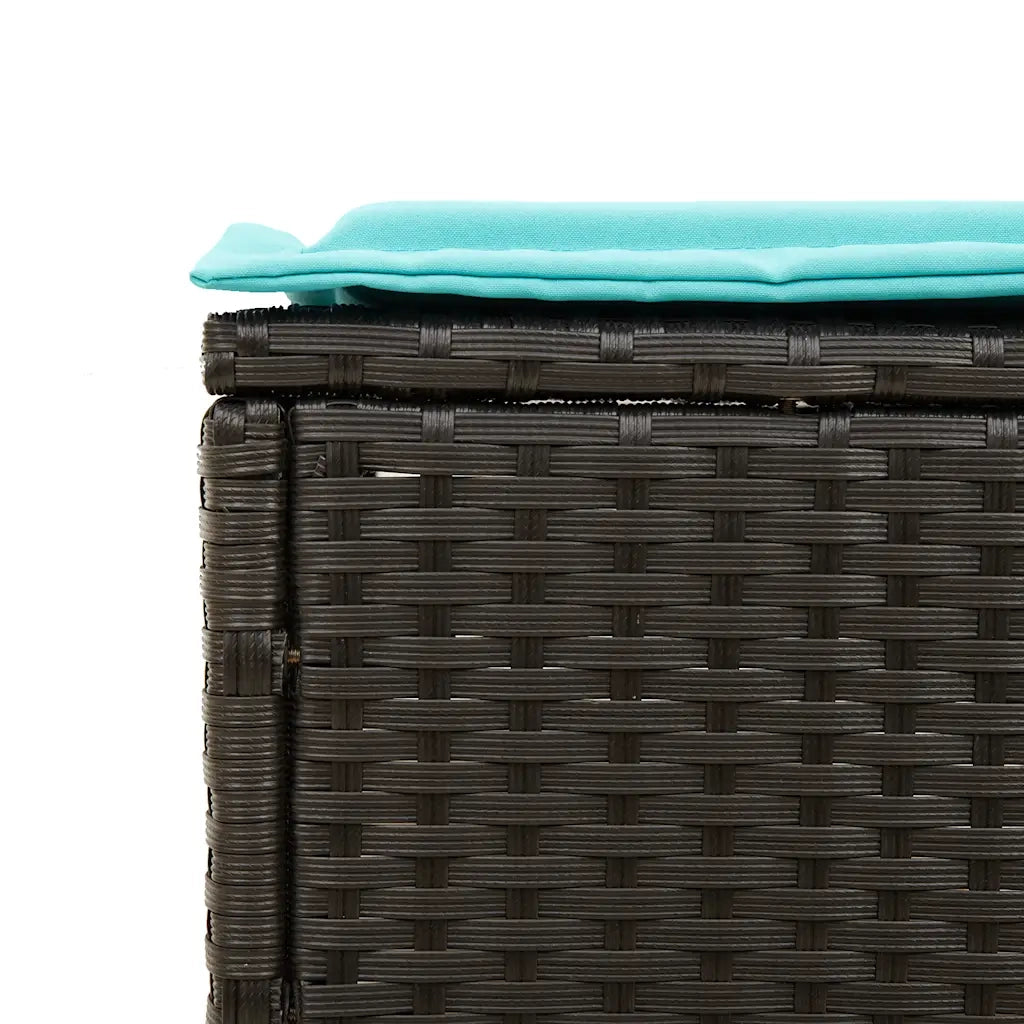 Lettino prendisole con Tavolino e Cuscino in Polyrattan Nero 4002736