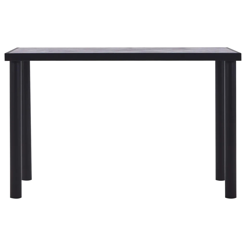 Tavolo da Pranzo Nero e Grigio Cemento 120x60x75 cm in MDF 281857