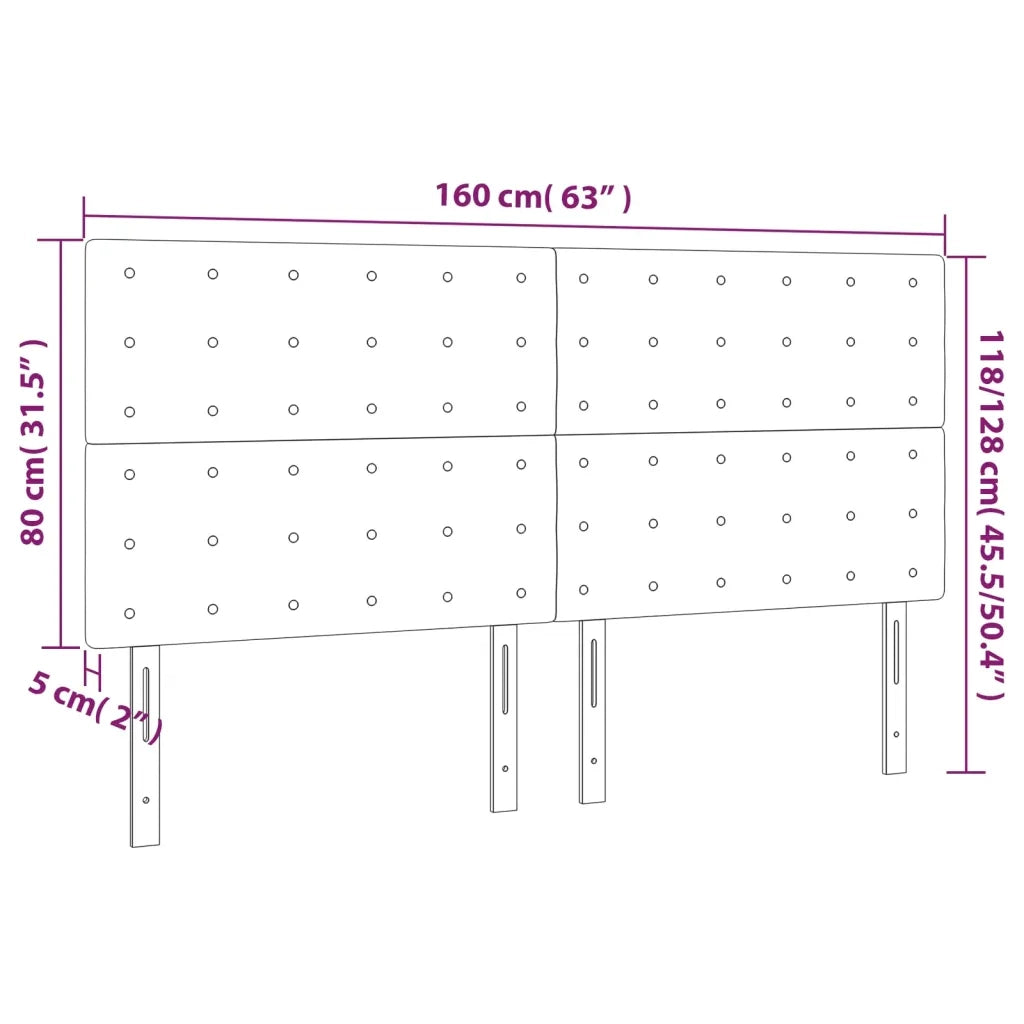 Testiera-Testata-Testiera Decorativa Nera 160x5x118/128 cm in Similpelle 726159
