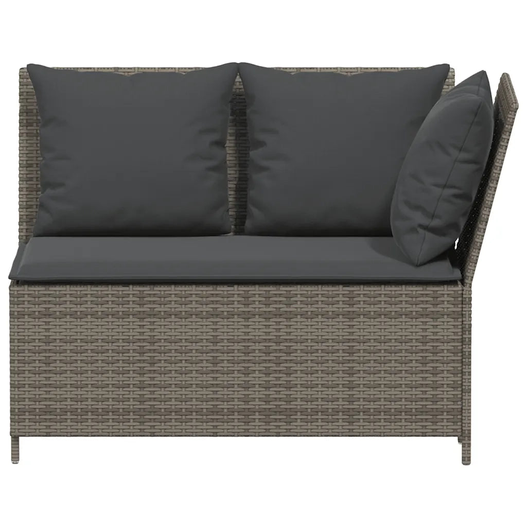 Set Divani da Giardino 3 pz con Cuscini Grigio in Polyrattan 3365343