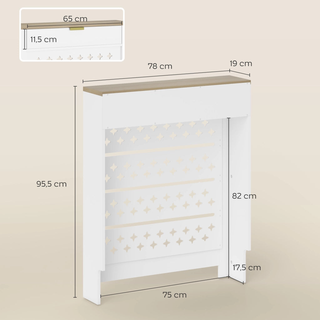 Copriradiatore con mobiletto e ripiano ¨C Minimal ¨C 78x19x95.5 bianco