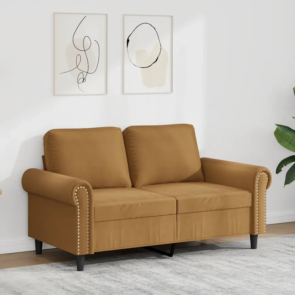 Divano a 2 Posti-Sofa 2 Posti marrone 120 cm in Velluto 749183