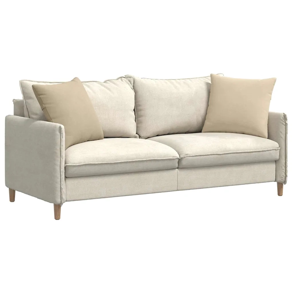 Cuscini da Divano 2 pz-Set di 2 Cuscini per Sofa Crema 50 x 50 cm Tessuto 248308