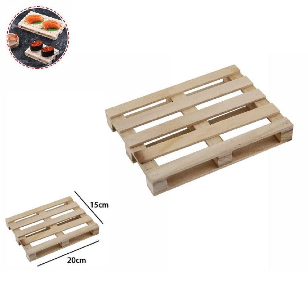 Trade Shop - Mini Pallet Di Legno Bancale Vassoio Piatto Sottobicchiere Buffet 20x15cm 74033a -