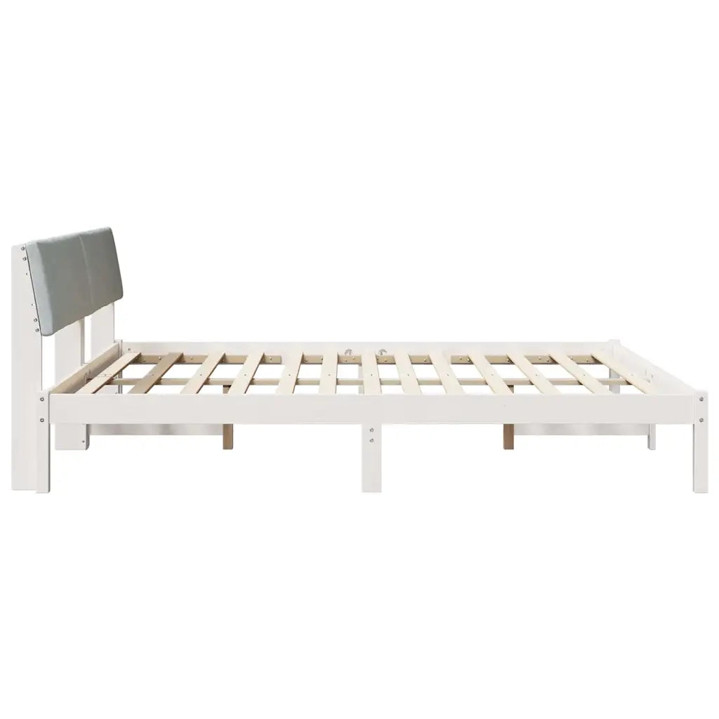 Struttura del Letto Bianco e grigio chiaro 200 x 200 cm