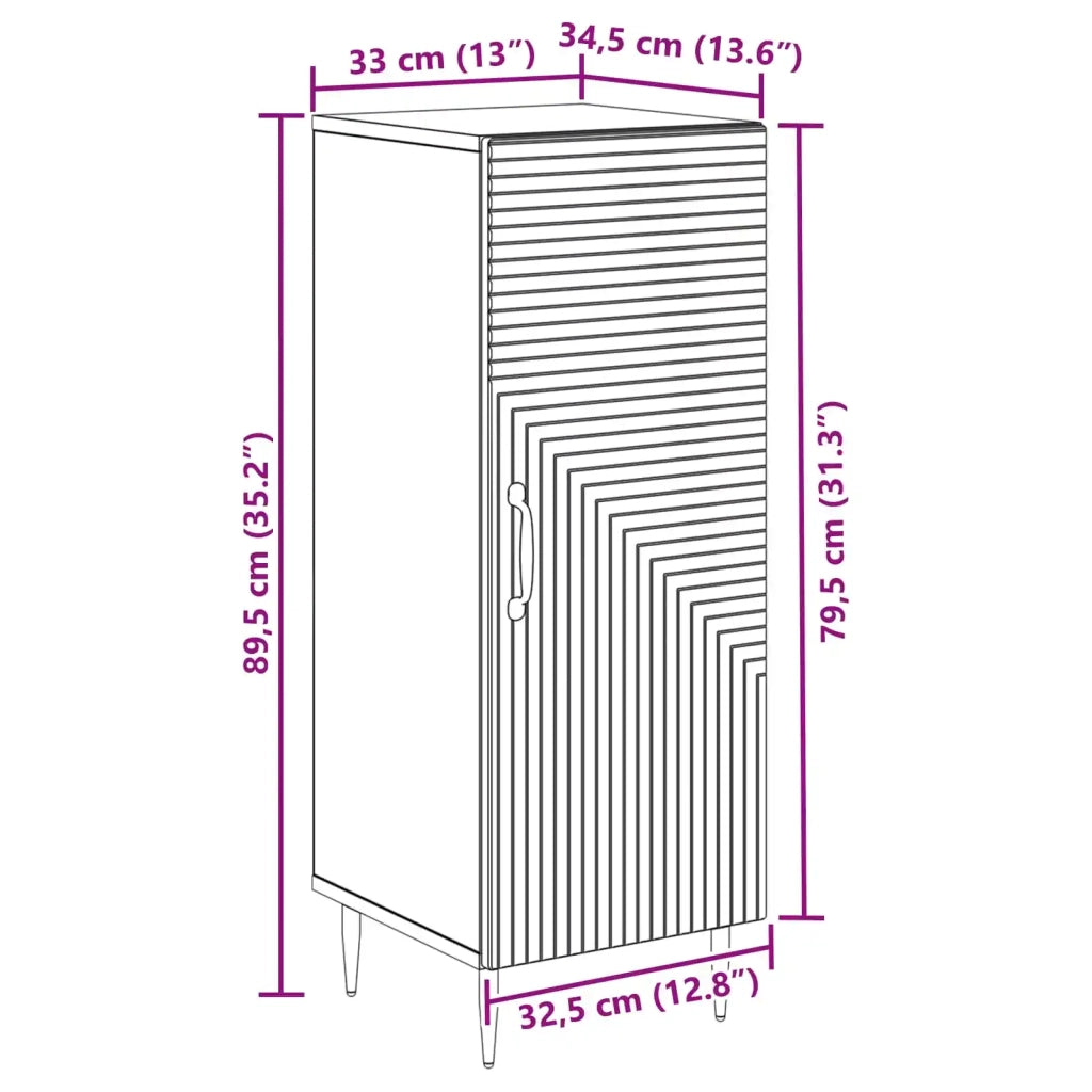 Credenza | Madia | Buffet da pranzo | Armadio da pranzo Legno antico 33 x 34,5 x 89,5 cm Legno ingegnerizzato