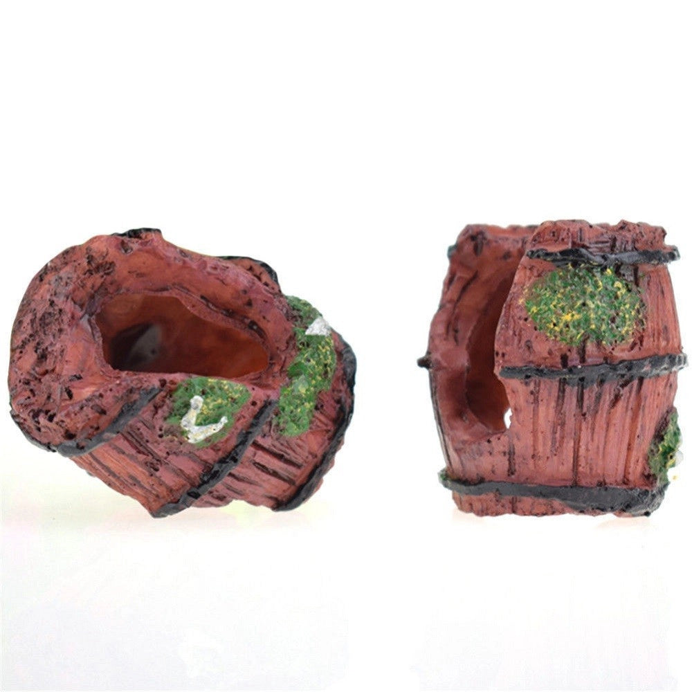 Trade Shop - Decorazione Per Acquario Barile Relitto Grotta Resina Pesci Acqua Ornamento -