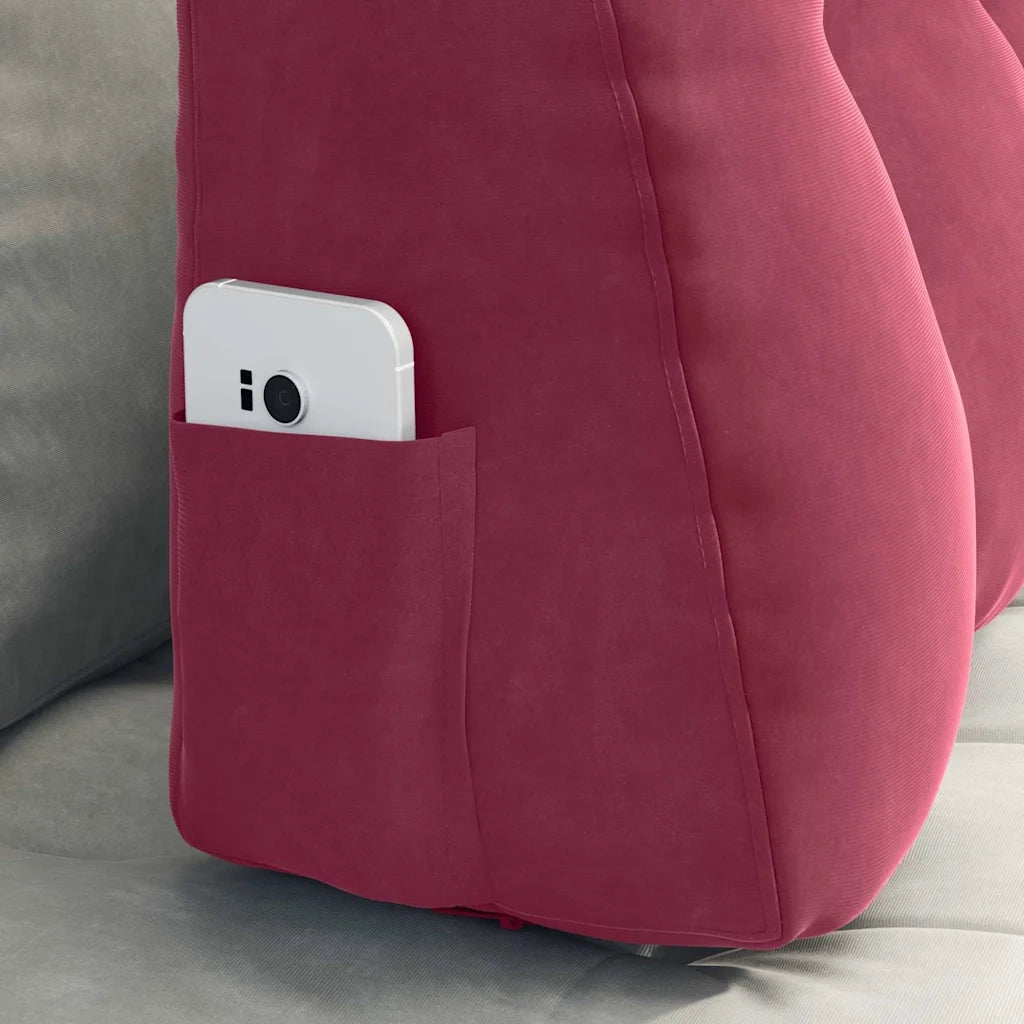 Cuscino per Schiena | Cuscino dorsale Rosso Vino 80 x 24 x 50 cm Velluto