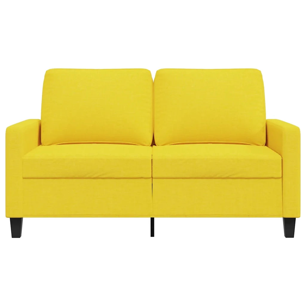 Divano a 2 Posti Giallo Chiaro 120 cm in Tessuto 359160