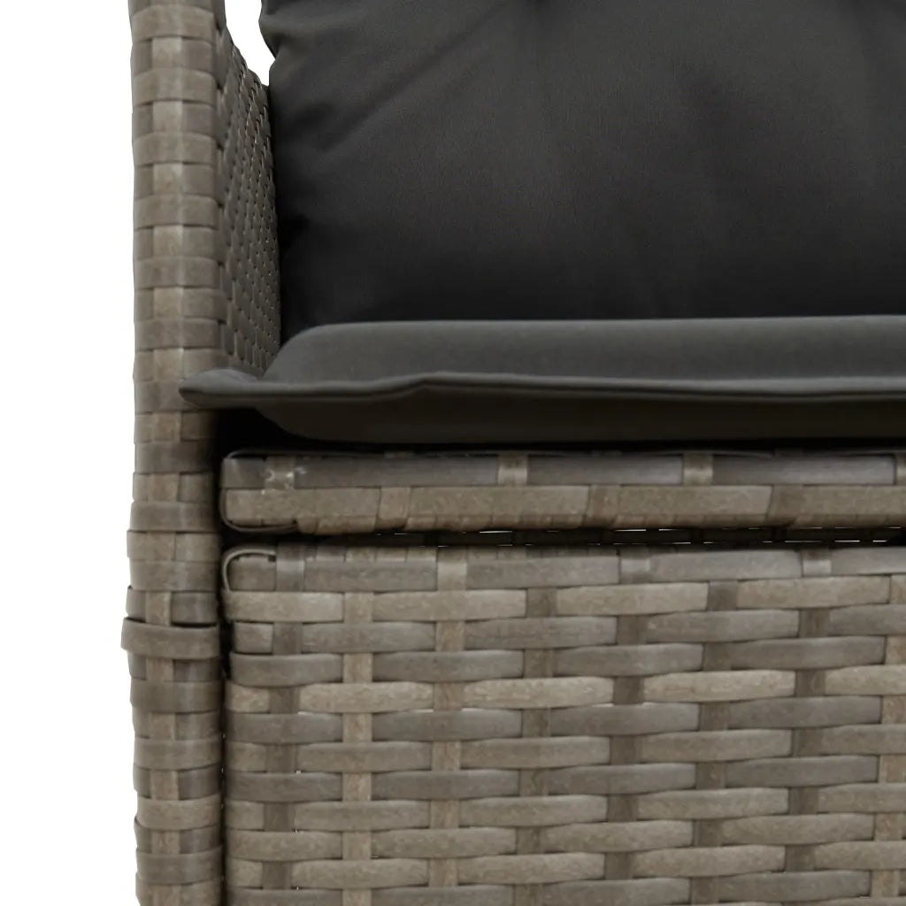 Set da Pranzo da Giardino 7 pz con Cuscini in Polyrattan Grigio 3276729
