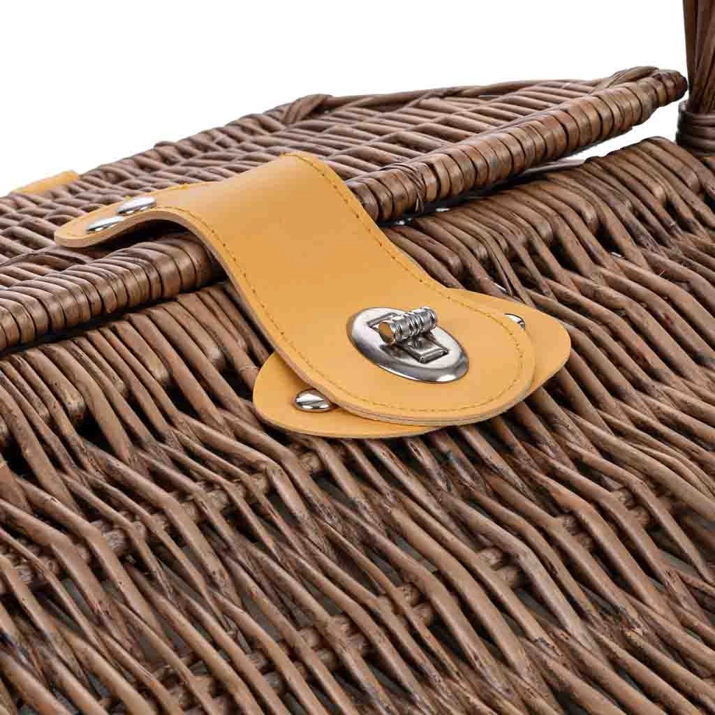 Cestino da picnic per 2 persone, marrone, 40x28x20/25/38h cm
