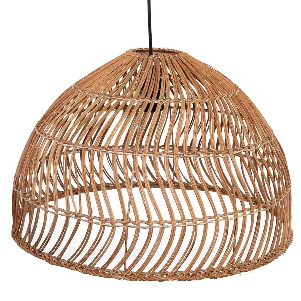 Lampada da soffitto in rattan marrone D50x32h cm