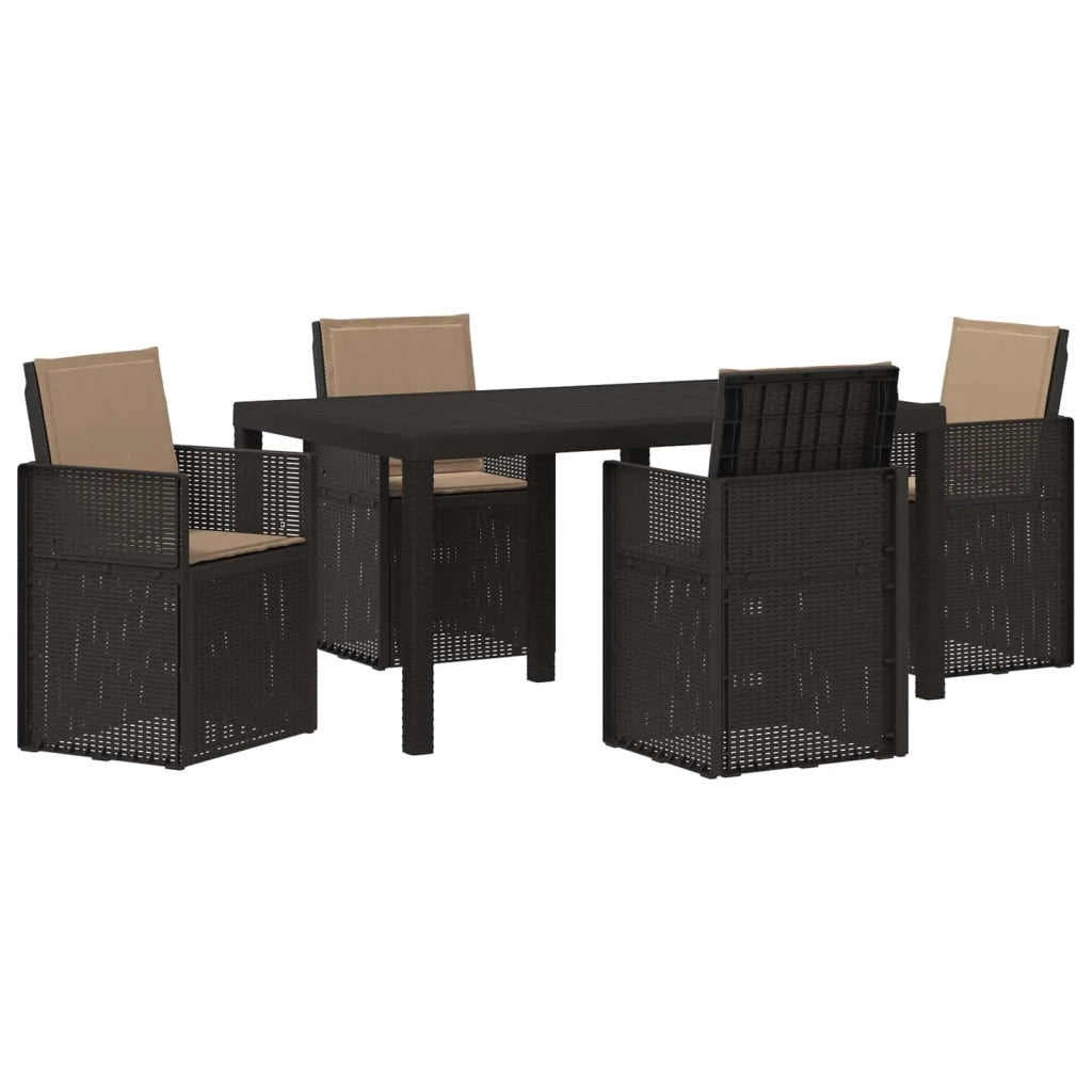 Set da Pranzo per Giardino 5 pcs Antracite e Tortora PP 3430057