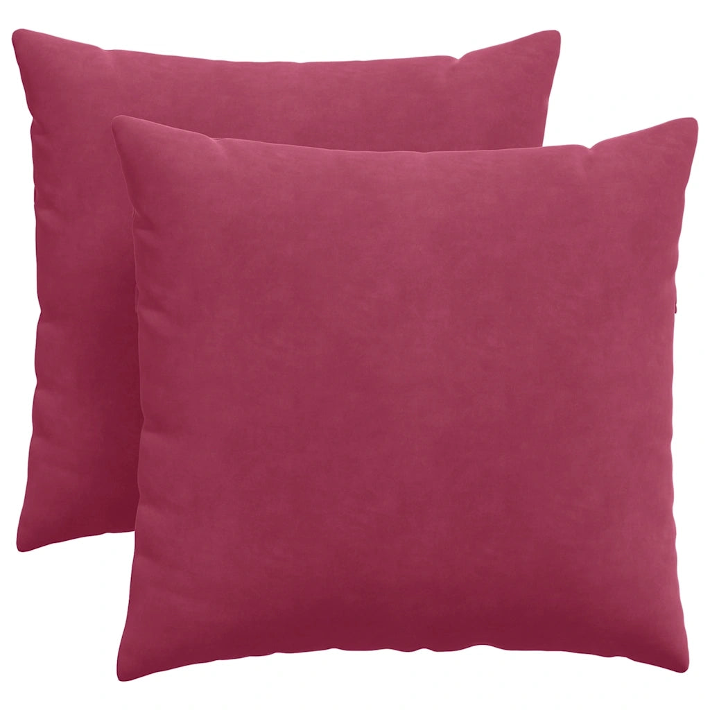 Cuscini da Divano 2 pz-Set di 2 Cuscini per Sofa Rosso Vino 45 x 45 cm Tessuto in Cords