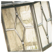 Applique Vintage-Decò Genova Alluminio Nero Vetro Argento 1 Luce E27
