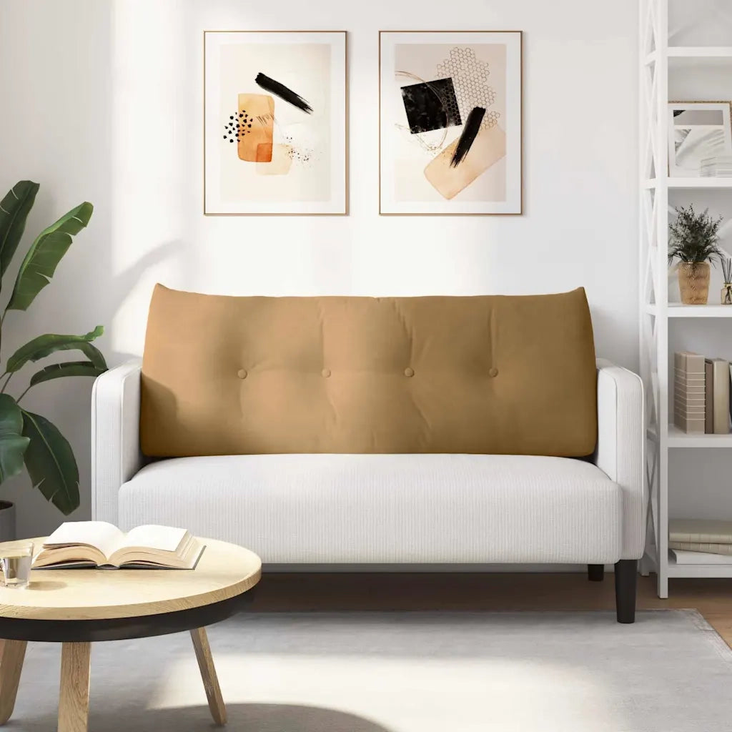Cuscino per Schiena Marrone 120 x 24 x 50 cm Velluto 42014495