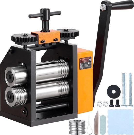 Macchina per lavorazione a mano 3 in 1 76 mm con combinata lavorazione a mano, lavorazione a mano di gioielli, lavorazione a mano di gioielli regolabile dal 0,1 al 7 mm, macchina per lavorazione a mano per oro, oro K, argento puro, argento 925 e altro.