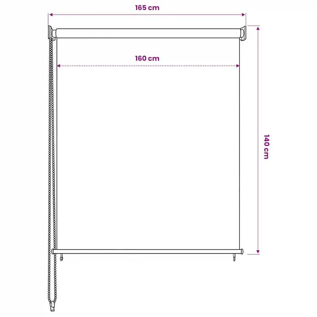 Tenda a Rullo per Esterni 165(L)x140(A) cm color crema 43441