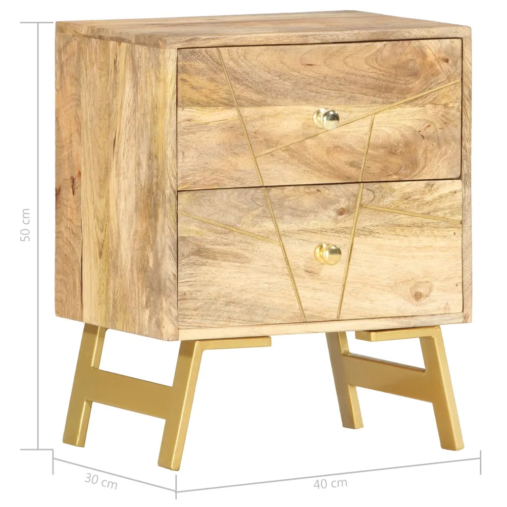 Comodino 40x30x50 cm in Legno Massello di Mango 285876