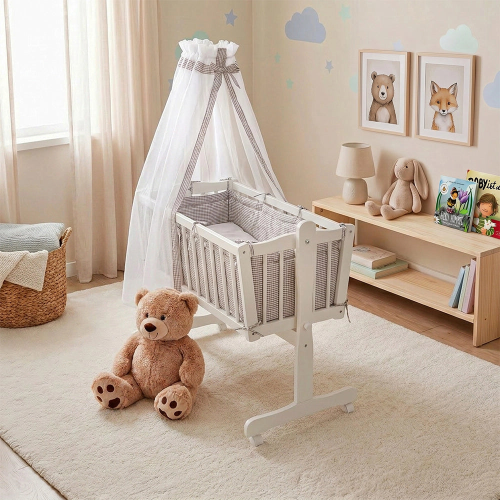 Lettino per bambini Bianco 40x90 con ruote Vitalispa
