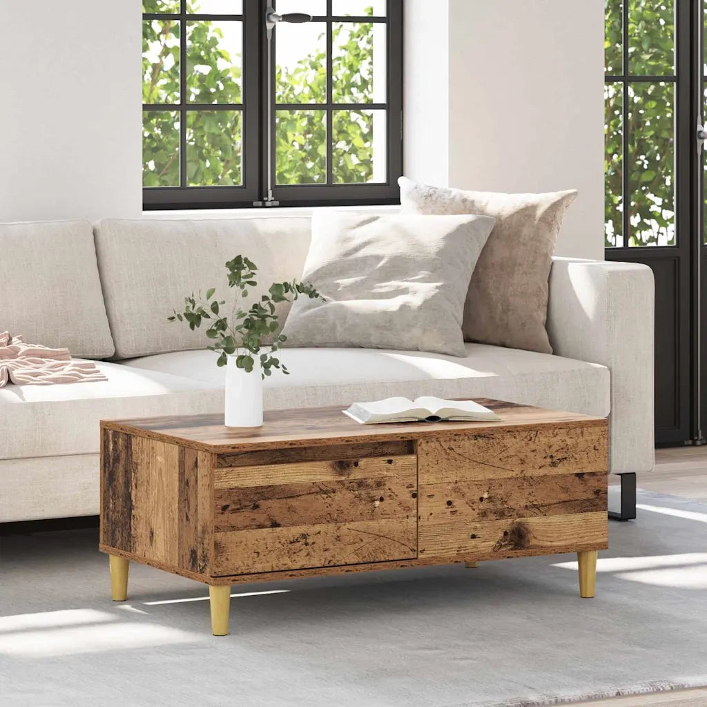 Tavolino da salotto | Tavolino da caff¨¨ | Tavolino da Soggiorno con cassetto Legno vecchio 90 x 50 x 35 cm