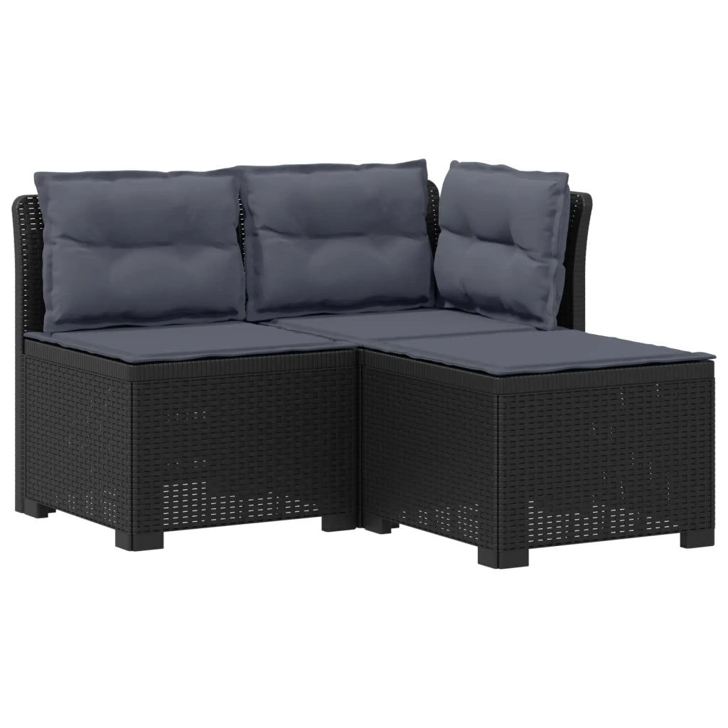 Divano da esterno-Divano da Giardino 3 posti con cuscini in look rattan PP 146117