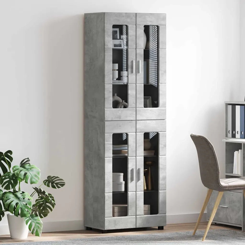 Credenza con lo scaffale FLORIN Grigio cemento 60 x 35 x 182 cm 3397907