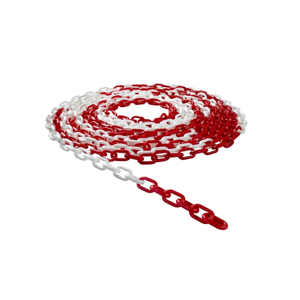 Catena in plastica bicolore bianca rossa maglia ovale paletti aree riservate