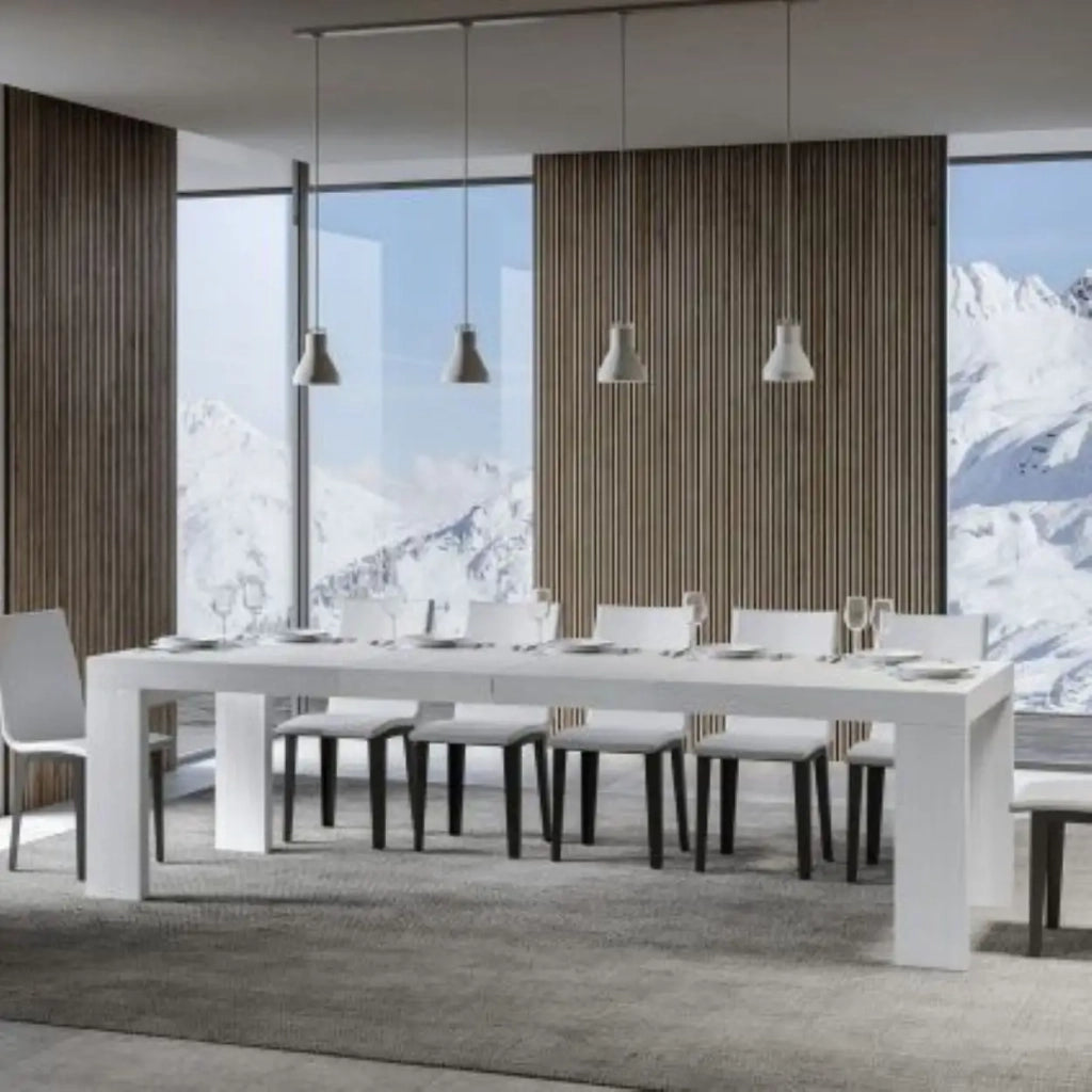 Tavolo allungabile 180/440x90 cm Roxell Premium colore bianco frassino