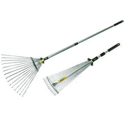 Trade Shop - Rastrello Raccoglifoglie Allungabile Telescopico In Metallo Raggi Regolabili -