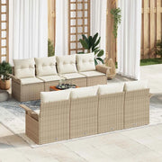 Set Divano da Giardino con cuscino 9 pcs Beige polyrattan 3347302