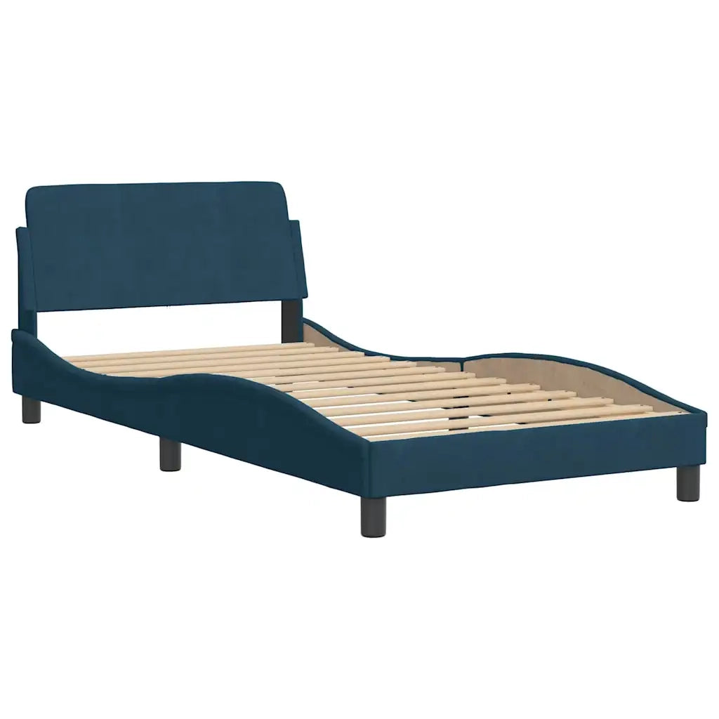 Giroletto senza Materasso Blu 100x200 cm in Velluto
