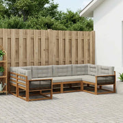 Set di divani da esterno 6 pcs Naturale e Grigio Chiaro 3382844