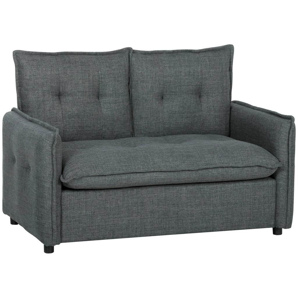 Divano 2 posti ¨C Minimal ¨C Tessuto lino grigio scuro 131 cm