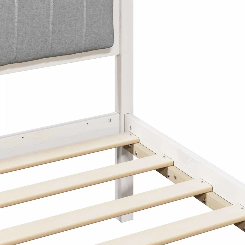 Struttura del letto-Giroletto-Rete del Letto Bianco e grigio chiaro 100 x 200 cm 795910
