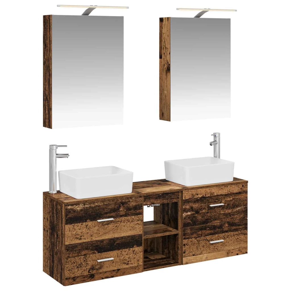 Set di mobili per il bagno 5 pz Legno antico 3406837