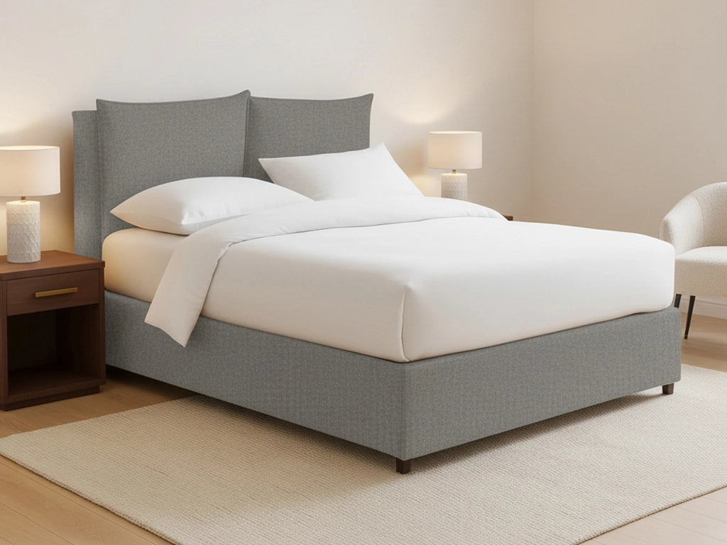 Newton, Letto Piazza e Mezza Sfoderabile Made in Italy, Grigio Cenere