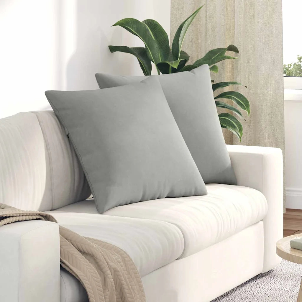 Cuscini da Divano 2 pcs Grigio chiaro 80 x 80 cm Tessuto 42014070