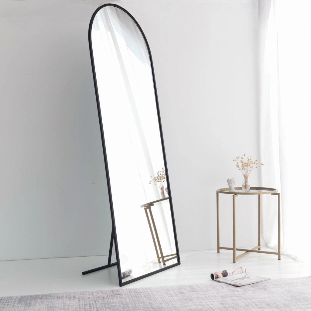 Rogno, Specchio Forma Rettangolare, 65x180h cm Nero Opaco