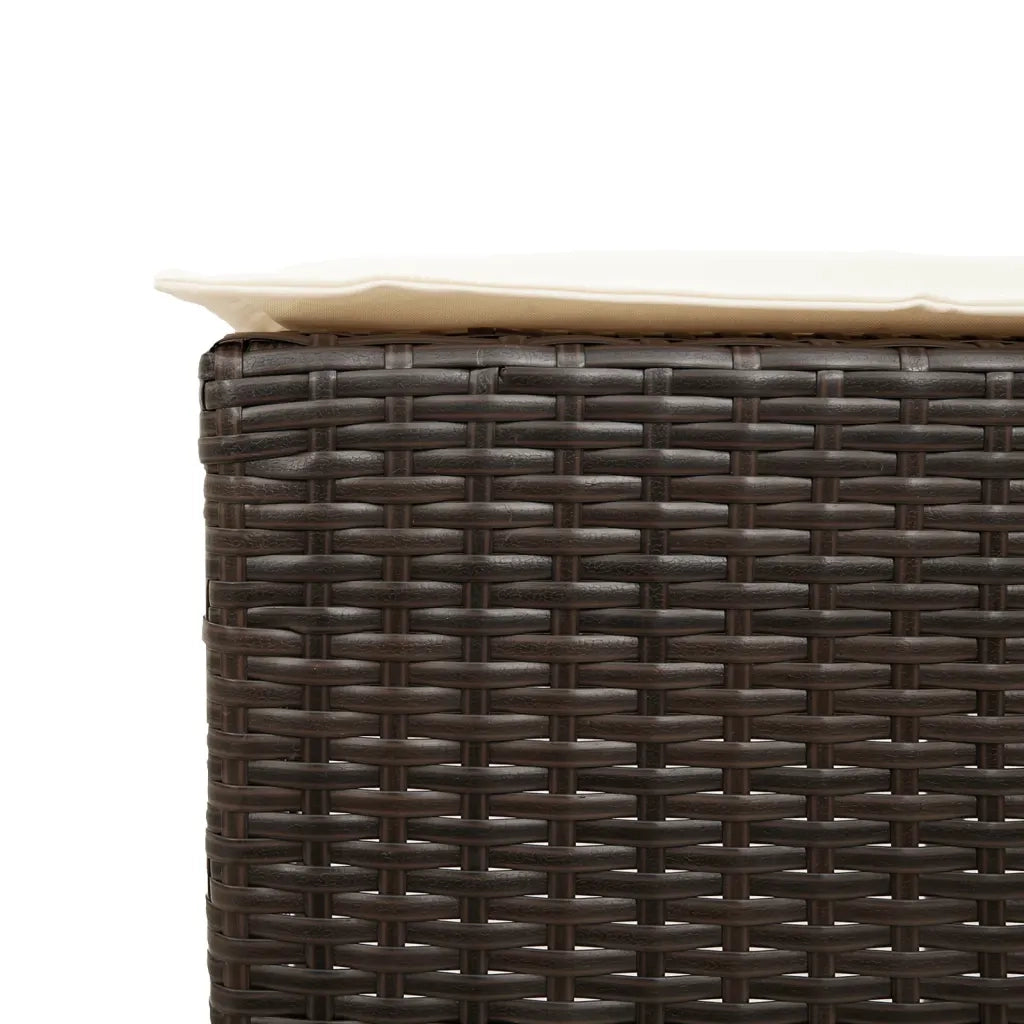 Set Bar da Giardino 7 pz con Cuscini in Polyrattan Marrone 3261509