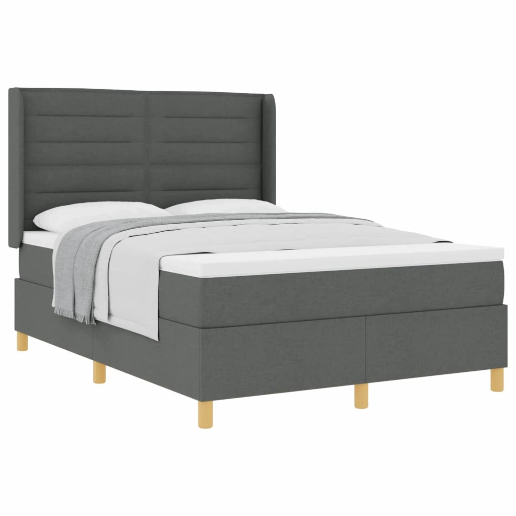 Letto a molle con materasso Grigio scuro 160 x 200 cm Tessuto 3341778
