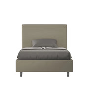 BS COM Letto una piazza e mezza con rete imbottito 120x200 similpelle cappuccino