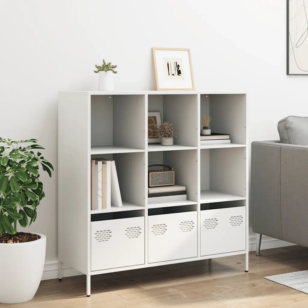 Credenza Bianca 101,5x39x103,5 cm in Acciaio