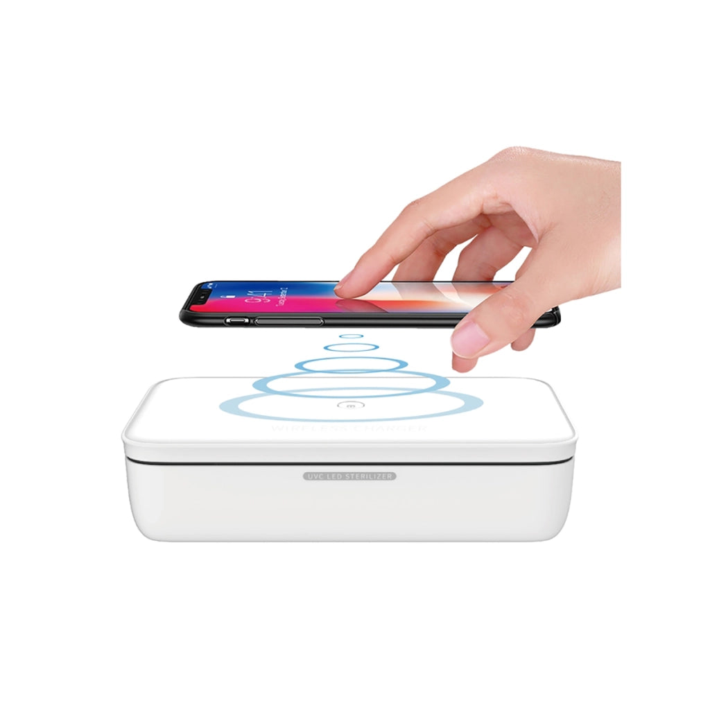 Scatola sterilizzatore UV oggetti con ricarica wireless Qi Disinfezione efficace Bianco Avizar
