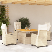 Set da Pranzo da Giardino 5 pz con Cuscini Beige in Polyrattan 3277414