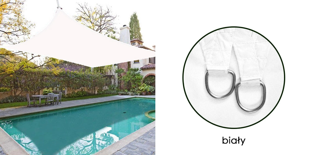 AIO FACTORY Vela ombreggiante 3x5 m Vela parasole da giardino impermeabile in bianco