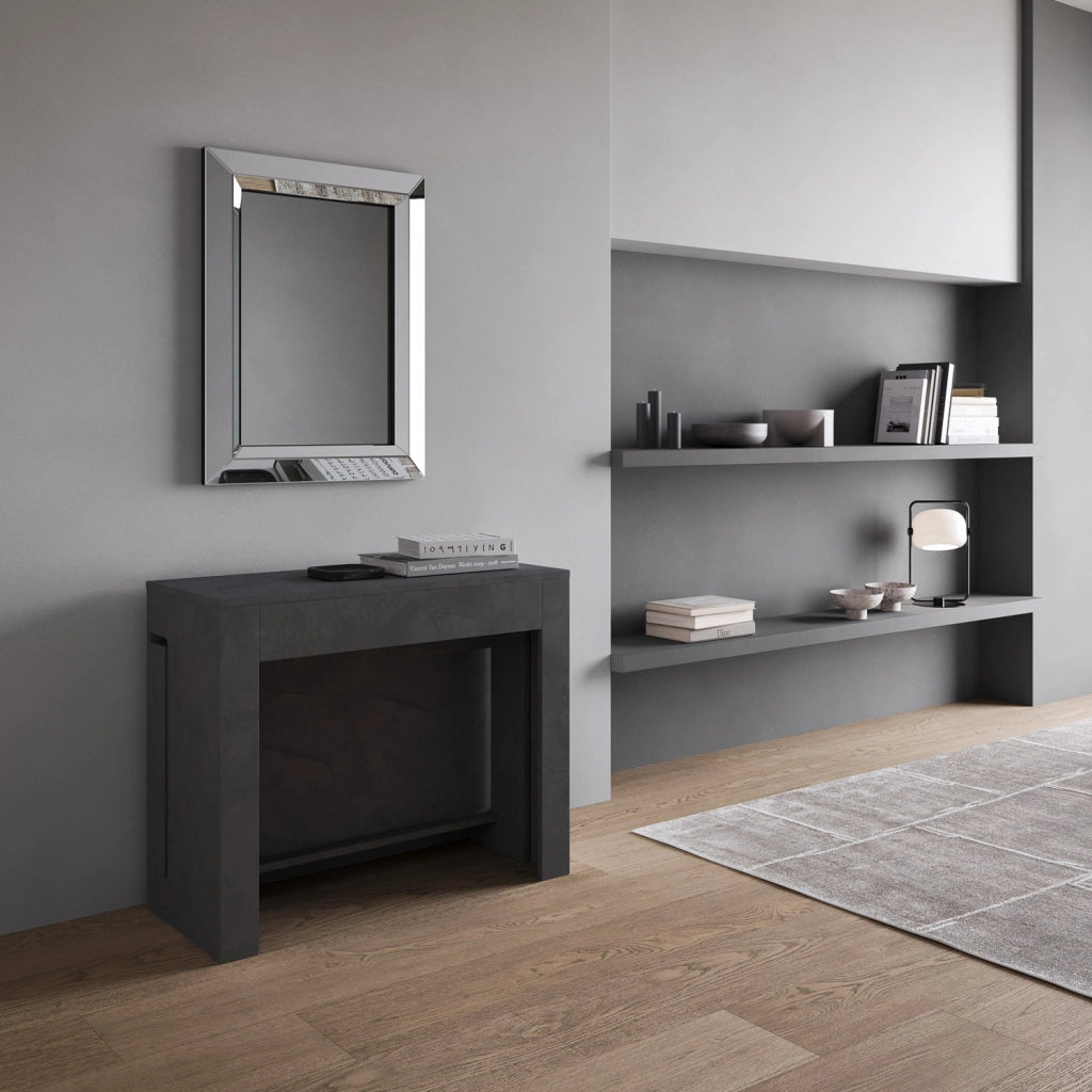 Consolle allungabile 90x42/302 cm Evolis Antracite Spatolato