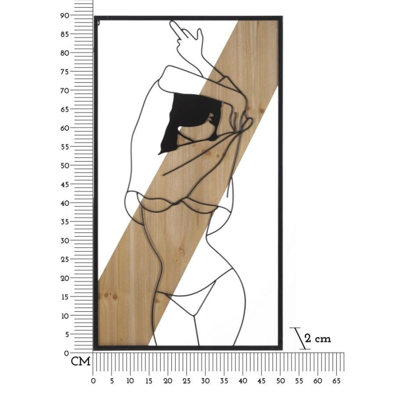 Pannello Da Muro Strip -a- Ferro E Wood cm 50x2x90