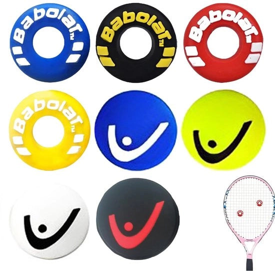 Dempatori di vibrazione per tennis/squash/badminton - 8 pezzi - Silicone - Riduzione vibrazioni - Modello per tennis